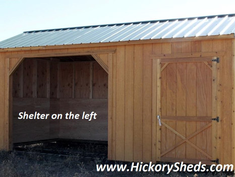 Hickory Sheds Animal Shelter with Shelter Left