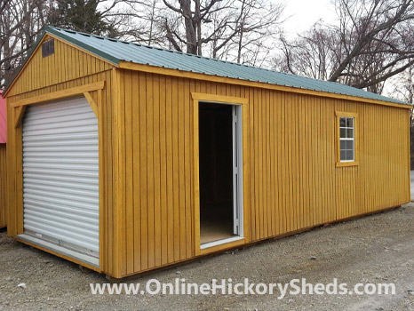 Hickory Sheds Utility Garage Stained Honey Gold