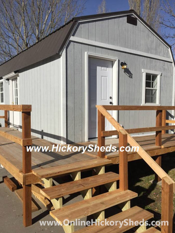 Hickory Sheds Lofted Tiny Room Custom Deck